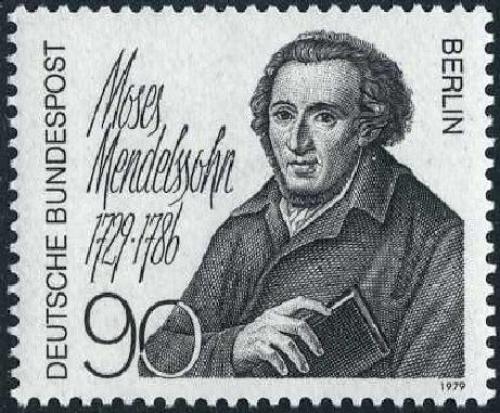 Poštovní známka Západní Berlín 1979 Moses Mendelssohn, filozof Mi# 601