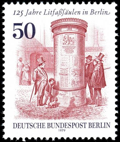 Poštovní známka Západní Berlín 1979 Reklamní sloup Mi# 612