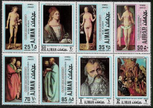 Poštovní známky Adžmán 1970 Umìní, Albrecht Dürer Mi# 637-44