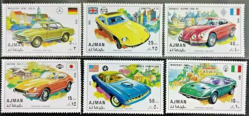 Poštovní známky Adžmán 1971 Sportovní auta Mi# 956-61 