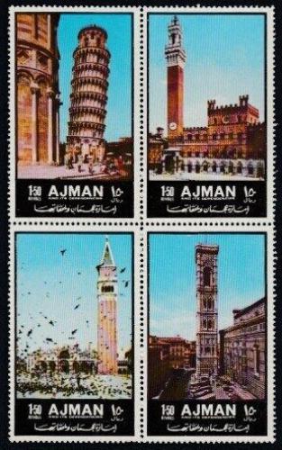 Poštovní známky Adžmán 1972 Italské památky Mi# 2074-77