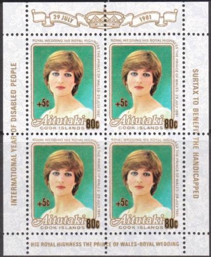 Potovn znmky Aitutaki 1981 Princezna Diana petisk Mi# 410 Bogen Kat 12 - zvtit obrzek