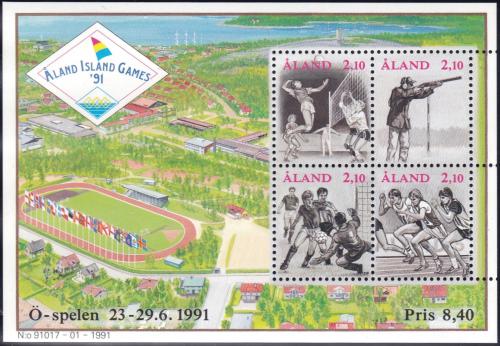 Poštovní známky Alandy 1991 Ostrovní hry Mi# Block 1