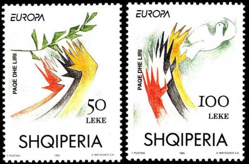 Poštovní známky Albánie 1995 Evropa CEPT, mír a svoboda Mi# 2556-57 Kat 6€