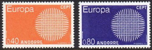 Poštovní známky Andorra Fr. 1970 Evropa CEPT Mi# 222-23 Kat 16€