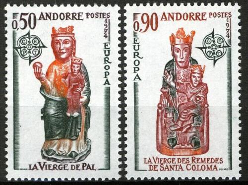 Poštovní známky Andorra Fr. 1974 Evropa CEPT, sochy Mi# 258-59 Kat 18€