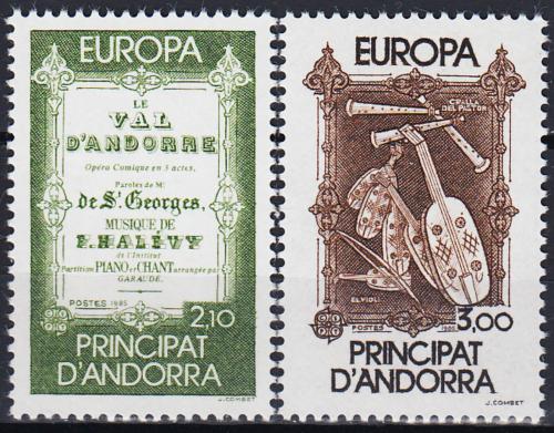 Poštovní známky Andorra Fr. 1985 Evropa CEPT, rok hudby Mi# 360-61 Kat 8€