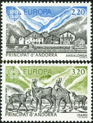 Poštovní známky Andorra Fr. 1986 Evropa CEPT, ochrana pøírody Mi# 369-70 Kat 8€