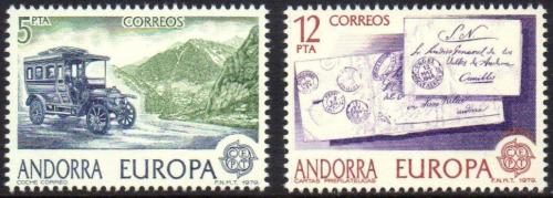 Poštovní známky Andorra Šp. 1979 Evropa CEPT, historie pošty Mi# 123-24