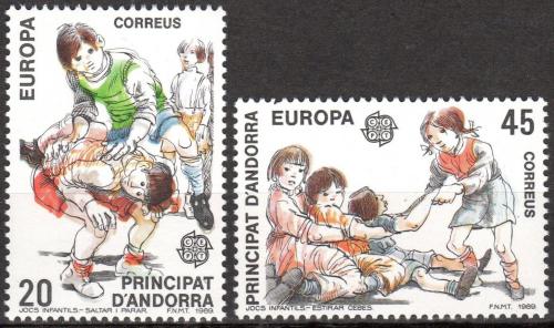 Poštovní známky Andorra Šp. 1989 Evropa CEPT, dìtské hry Mi# 209-10