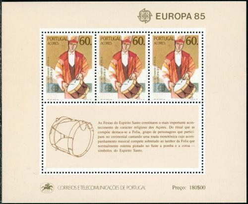 Poštovní známky Azory 1985 Evropa CEPT, rok hudby Mi# Block 6 Kat 6€