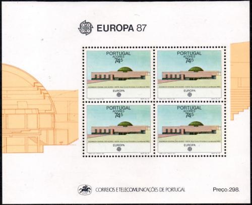 Poštovní známky Azory 1987 Evropa CEPT, moderní architektura Mi# Block 8 Kat 11€