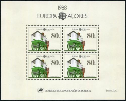 Poštovní známky Azory 1988 Evropa CEPT, doprava a komunikace Mi# Block 9 Kat 12€