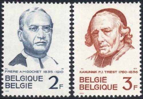 Potovn znmky Belgie 1962 Osobnosti Mi# 1274-75