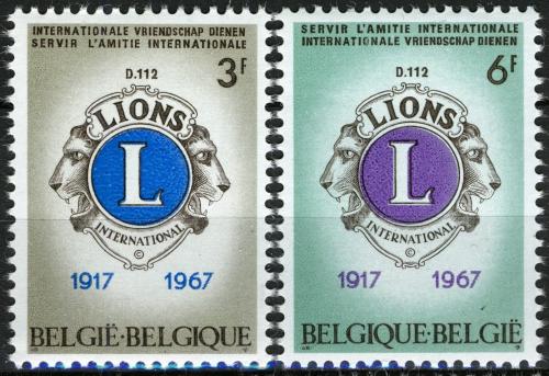 Poštovní známky Belgie 1967 Lions Club, 50. výroèí Mi# 1461-62