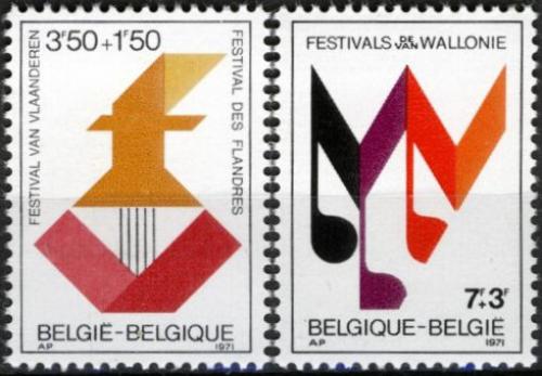 Potovn znmky Belgie 1971 Hudebn festivaly Mi# 1651-52