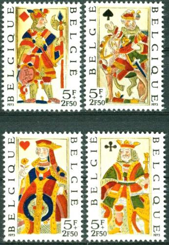 Poštovní známky Belgie 1973 Hrací karty Mi# 1746-49