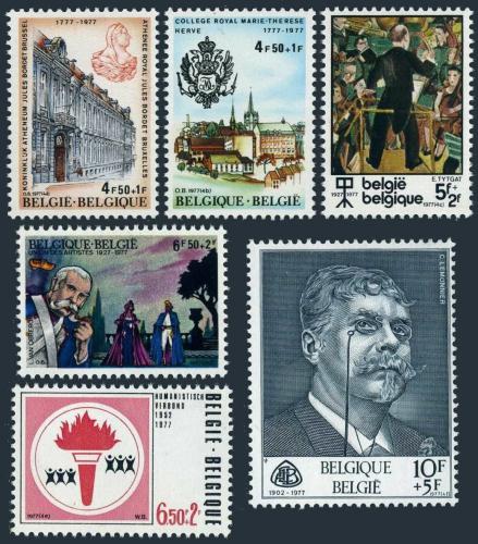 Poštovní známky Belgie 1977 Kultura Mi# 1895-1900