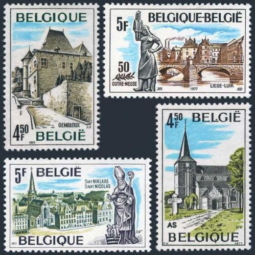 Poštovní známky Belgie 1977 Turistické zajímavosti Mi# 1922-25