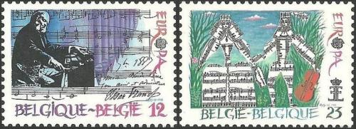 Potovn znmky Belgie 1985 Evropa CEPT, rok hudby Mi# 2227-28