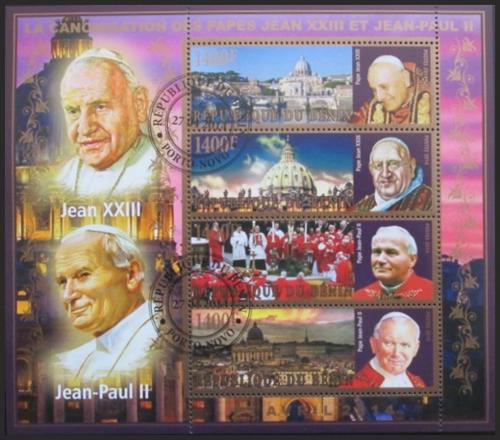 Potovn znmky Benin 2014 Papei Jan Pavel II. a Jan XXIII. 1A  - zvtit obrzek