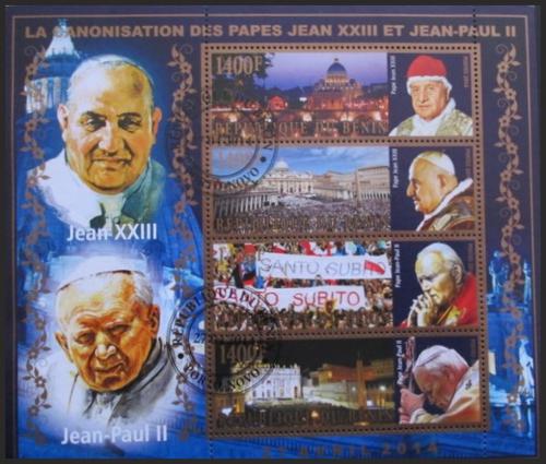 Potovn znmky Benin 2014 Papei Jan Pavel II. a Jan XXIII. 3A