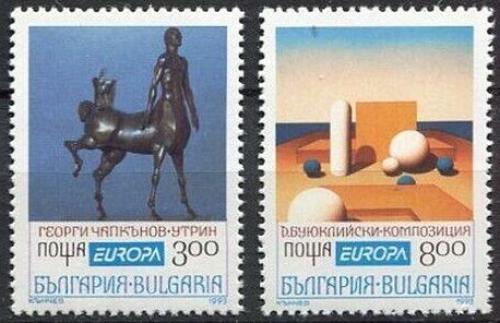 Poštovní známky Bulharsko 1993 Evropa CEPT, moderní umìní Mi# 4047-48