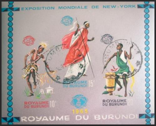 Potovn znmky Burundi 1964 Tanenci neperf. Mi# Block 4 B