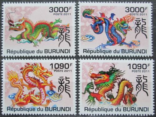 Potovn znmky Burundi 2011 nsk nov rok, rok draka Mi# 2238-41 Kat 9.50 - zvtit obrzek