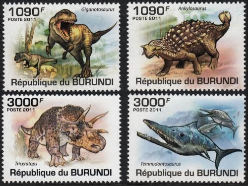 Potovn znmky Burundi 2011 Dinosaui Mi# 2102-05 Kat 9.50 - zvtit obrzek