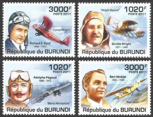 Potovn znmky Burundi 2011 Historie letectv Mi# 2210-13 Kat 9.50 - zvtit obrzek