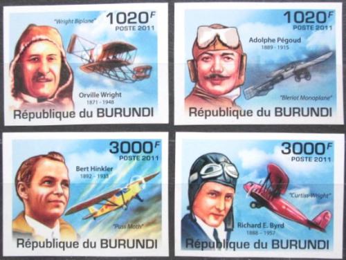 Potovn znmky Burundi 2011 Historie letectv neperf. Mi# 2210-13 B - zvtit obrzek