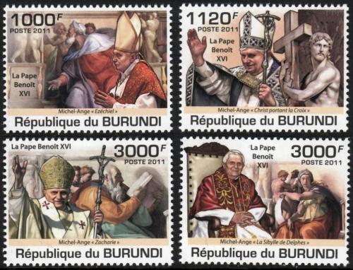 Potovn znmky Burundi 2011 Pape Benedikt XVI. Mi# 2186-89 Kat 9.50 - zvtit obrzek