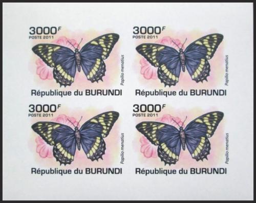 Potovn znmky Burundi 2011 Papilio menatius neperf. Mi# 2120 B Bogen