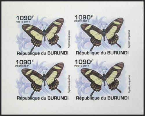Potovn znmky Burundi 2011 Papilio torquatus neperf. Mi# 2118 B Bogen