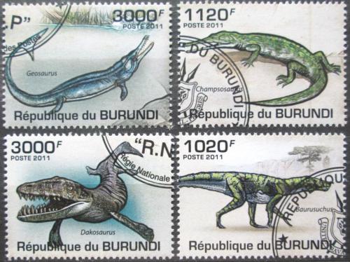 Potovn znmky Burundi 2011 Prehistorit krokodli Mi# 2074-77 Kat 9.50 - zvtit obrzek