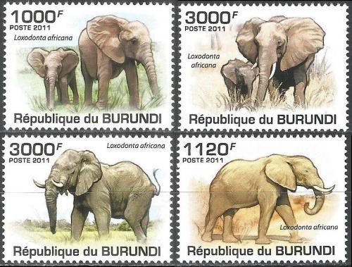 Poštovní známky Burundi 2011 Sloni Mi# 2030-33 Kat 9.50€