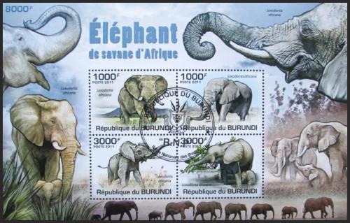 Poštovní známky Burundi 2011 Sloni Mi# Block 158 Kat 9.50€