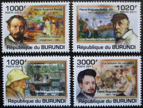 Potovn znmky Burundi 2011 Umn, Renoir Mi# 2134-37 Kat 9.50 - zvtit obrzek