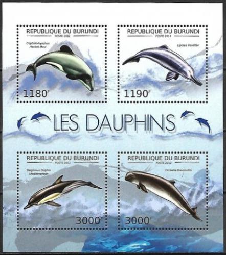 Poštovní známky Burundi 2012 Delfíni Mi# 2843-46 Kat 10€