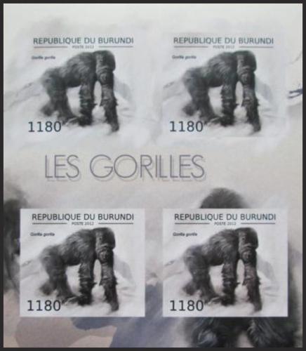 Potovn znmky Burundi 2012 Gorila zpadn neperf. Mi# 2848 B Bogen 