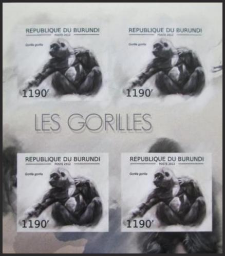 Potovn znmky Burundi 2012 Gorila zpadn neperf. Mi# 2849 B Bogen