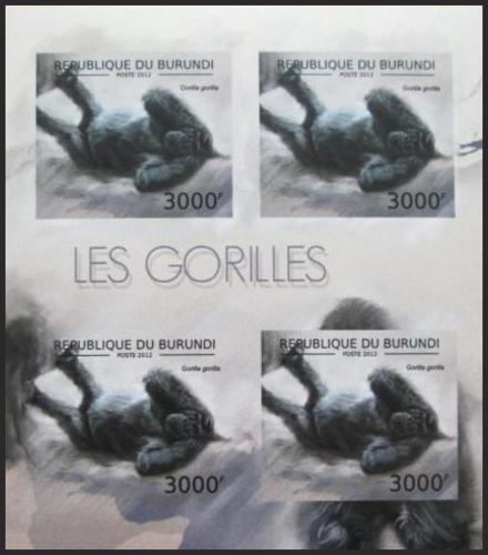 Potovn znmky Burundi 2012 Gorila zpadn neperf. Mi# 2850 B Bogen