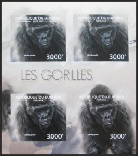 Potovn znmky Burundi 2012 Gorila zpadn neperf. Mi# 2851 B Bogen