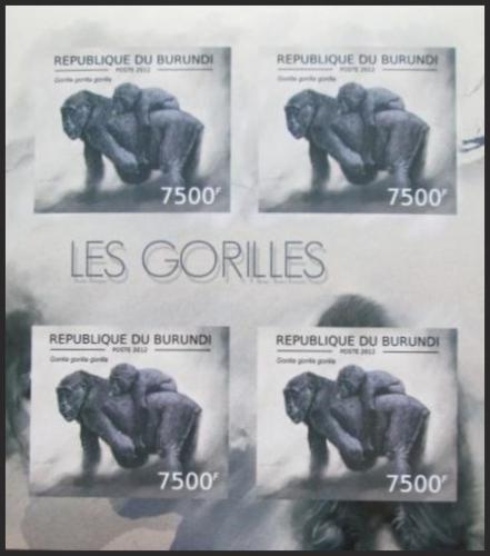 Potovn znmky Burundi 2012 Gorila zpadn neperf. Mi# 2852 B Bogen 