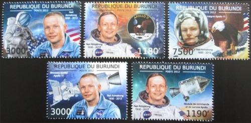 Potovn znmky Burundi 2012 Neil Armstrong Mi# 2680-84 - zvtit obrzek