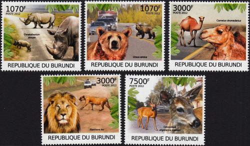 Potovn znmky Burundi 2012 Ohroen fauna Mi# 2615-19 Kat 10 - zvtit obrzek