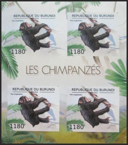 Potovn znmky Burundi 2012 impanz uenliv neperf. Mi# 2853 B Bogen