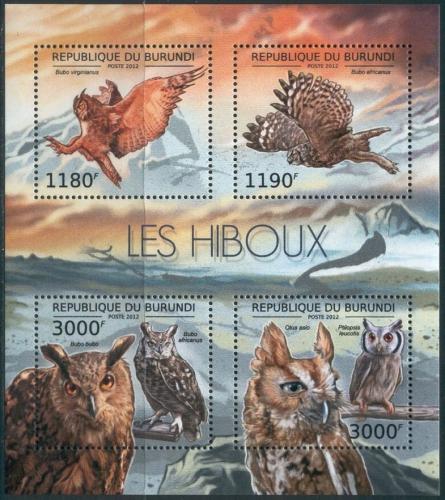 Poštovní známky Burundi 2012 Sovy Mi# 2808-11 Bogen Kat 10€