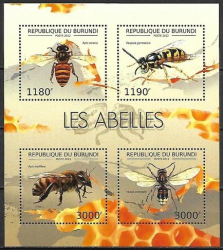 Poštovní známky Burundi 2012 Vèely Mi# 2768-71 Kat 10€